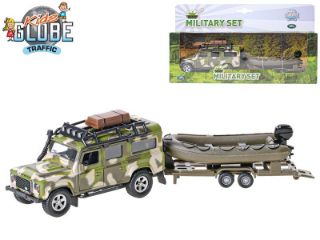 Obrázek z Land Rover 27cm kov s přívěsem a lodí, zpětný chod 